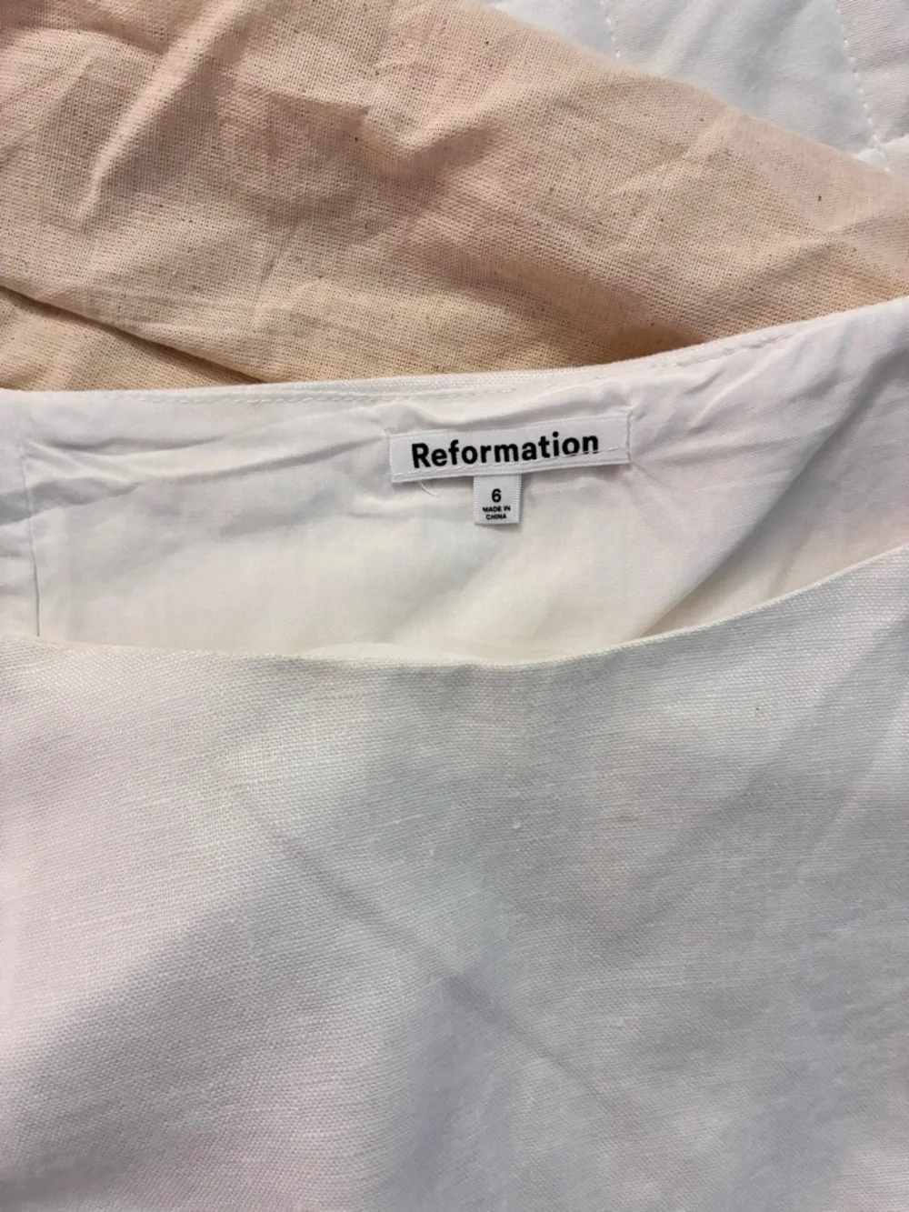 Reformation White Linen Matching Set-Sleeveless top and Mini Skirt-Size 6